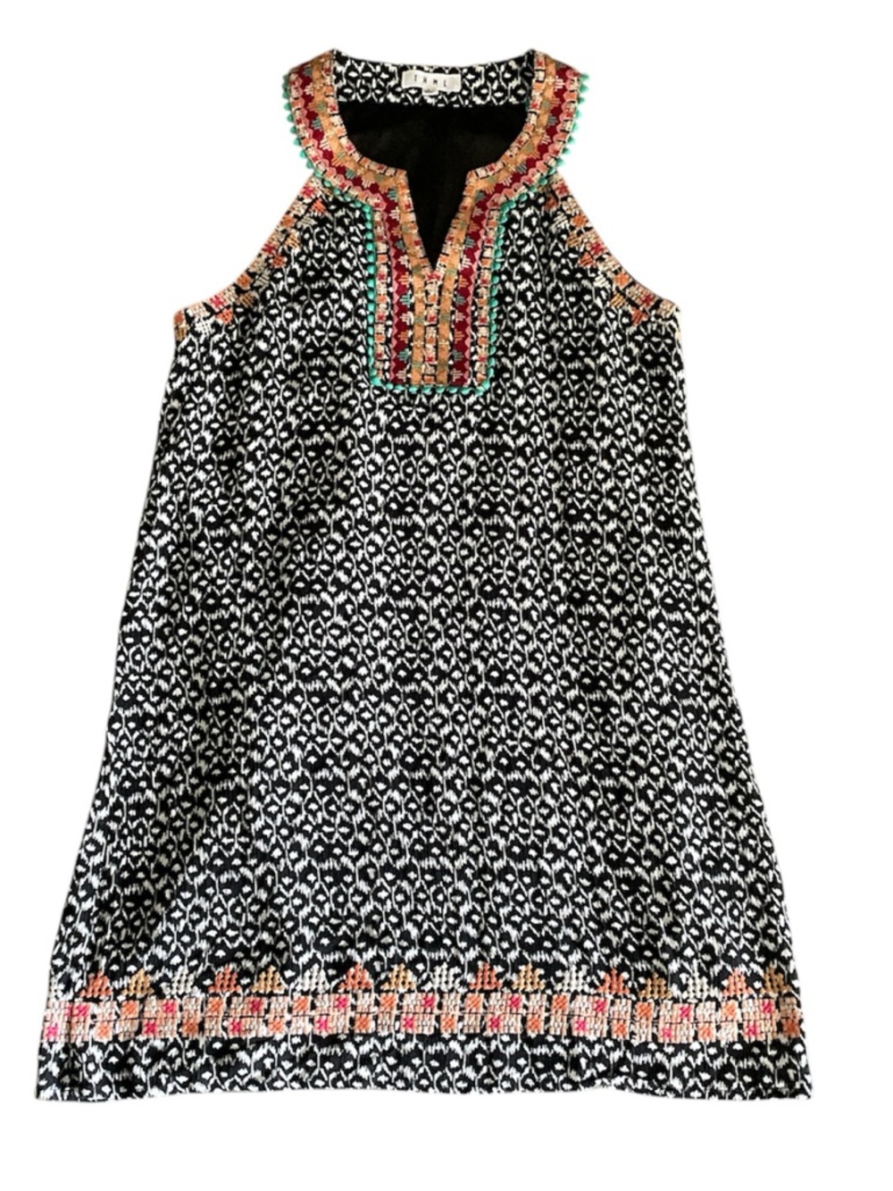THML Faye embroidered sleeveless shift dress